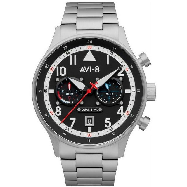 AVI-8 Hawker Hurricane Carey Dual Time Rangoon Black Dial Quartz AV-4088-11 Men's Watch