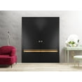 thumbnail image 3 of Sliding French Double Pocket Doors 36 x 96 inches | Planum 2010 Matte Black with Frosted Glass | Kit Trims Rail Hardware | Solid Wood Interior Bedroom Sturdy Doors, 3 of 6