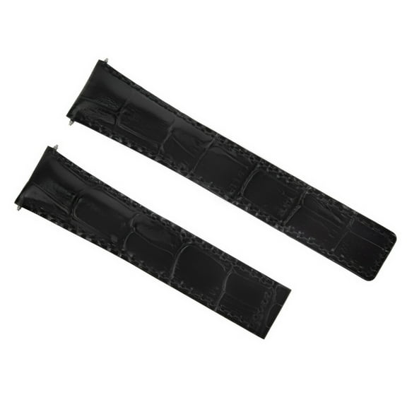 22MM GENUINE LEATHER BAND STRAP CLASP FOR TAG HEUER CARRERA CALIBRE 16 BLACK