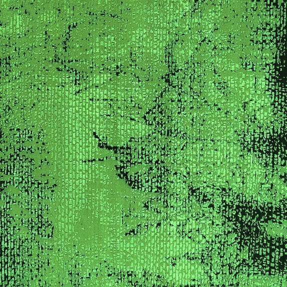 Ahgly Company Indoor Square Oriental Green Industrial Area Rugs, 3' Square