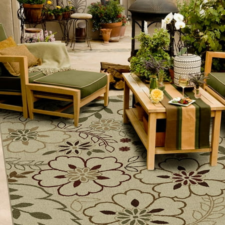 Orian Fl Glory Indoor Outdoor Area Rug Bisque Orian Fl Glory Indoor Outdoor Area Rug Bisque
