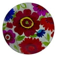 thumbnail image 4 of Northlight 18” Red and Blue Summer Flowers Hand Painted Glass Outdoor Patio Birdbath, 4 of 6