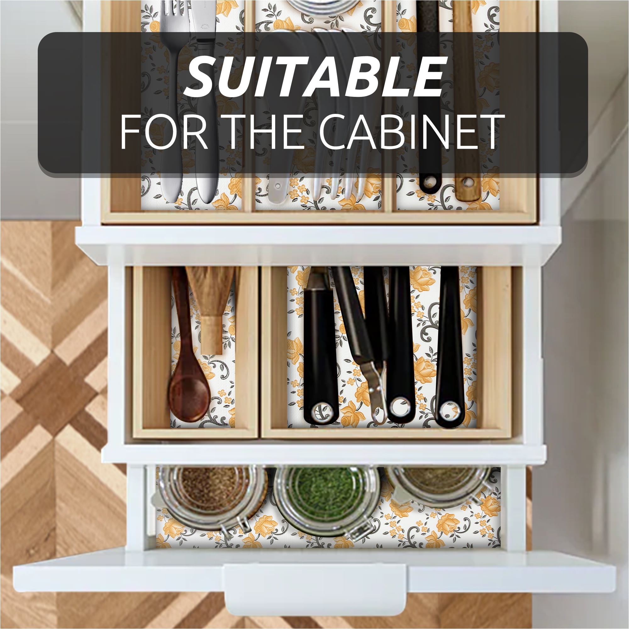 RAY STAR 12x120 Inch Shelf Liner Non Slip, Non Adhesive Drawer Liner, Waterproof Shelf Liners for Kitchen Cabinets