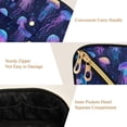 thumbnail image 5 of FORMRS Makeup Bag Travel Cosmetic Organizer for Women Fold Flat Zipper Pouch with Handle, Dark Blue Jellyfish Pattern, 5 of 8