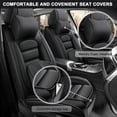 thumbnail image 4 of Leather Seat Covers Fit for Toyota 99% Models,Premium(With Pillows) Car Seat Covers Full Set,Waterproof Car Seat Cushions with Airbag(Solid Black), 4 of 7