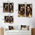 thumbnail image 4 of Designart "Floral Elegance in Gold and Black VI" Woman African American Framed Wall Art Set Of 2 - Gold Fashion Gallery Wall Frame Set For Home Decor, 4 of 7