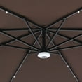thumbnail image 3 of Barton Deluxe 10'feet Solar Powered LED Lighted Patio Umbrella w/ Base, Brown, 3 of 3