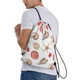 thumbnail image 3 of Drawstring Backpack - Conch Shells Print No.903 Splash Proof Small Drawstring Gym Bag for Women Men, Cinch Sports String Bag Backpack for Travel Swimming Beach, 3 of 8