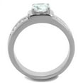 thumbnail image 3 of High polished (no plating) Stainless Steel Ring with AAA Grade CZ in Clear for Women Clear Stone Color Style TK1816 Size 11, 3 of 4