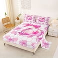 thumbnail image 2 of Erosebridal Pink Football Print Girls Queen Sheet Sets,Kawaii Bow Cute Bowtie Bed Set For Kids 4 Pieces, 2 of 6