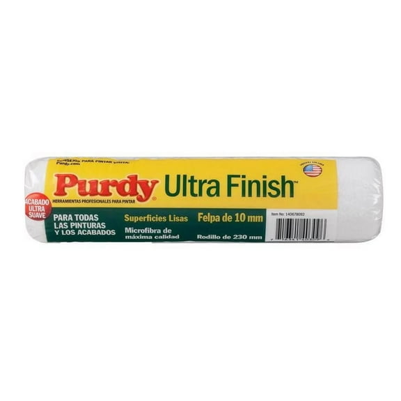 Purdy Ultra Finish 140678092 Roller Cover, 3/8 in Thick Nap, 9 in L, Microfiber Cloth Cover