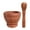 Khaki, variant on Pestle and Mortar Natural Wooden 6.7 Inch, Stone Cup and Crusher Set for Herbs Pesto and Grinding, in Imitation Wood Gray for Traditional Kitchen Tool