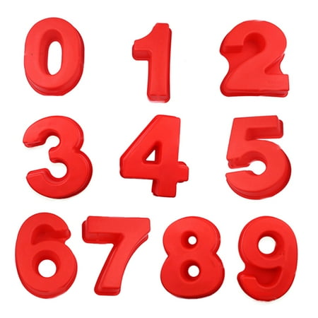 

Number Cake Mold DIY: 10PCS Non-stick 0-9 Easy Release Cupcake Mold Baking Mold