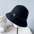 thumbnail image 6 of CoCopeaunt Autumn And Winter Wool Felt Hat, Female Art Metal Buckle Top Hat, Pure-Color Antique Basin Hat, Wool Fashion Hat Tide, 6 of 6