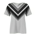 thumbnail image 4 of Bovemsi Plus Size V Neck T Shirts Women Short Sleeve Tops Casual Summer Tshirts Loose Fit Tee, Gray Women's Summer Short Sleeve T-Shirts, 5XL, 4 of 4