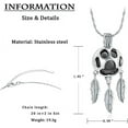 thumbnail image 2 of Hollow Dream Catcher Pet Cremation Jewelry Dreamcatcher Cremation Jewelry for Ashes Stainless Steel Paw Print Urn Locket Pendant Memorial Urn Necklace for Women for Loved Ones Keepsake Gift, 2 of 8