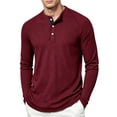 thumbnail image 2 of Men's Waffle T-Shirts Short Sleeve Casual Stylish Button Henley Shirt Summer Slim Fit Basic Pullover Tee Shirts,3XL, 2 of 9