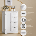 thumbnail image 4 of Alden Design Wooden Bathroom Storage Cabinet with 4 Drawers & Cupboard, White, 4 of 10