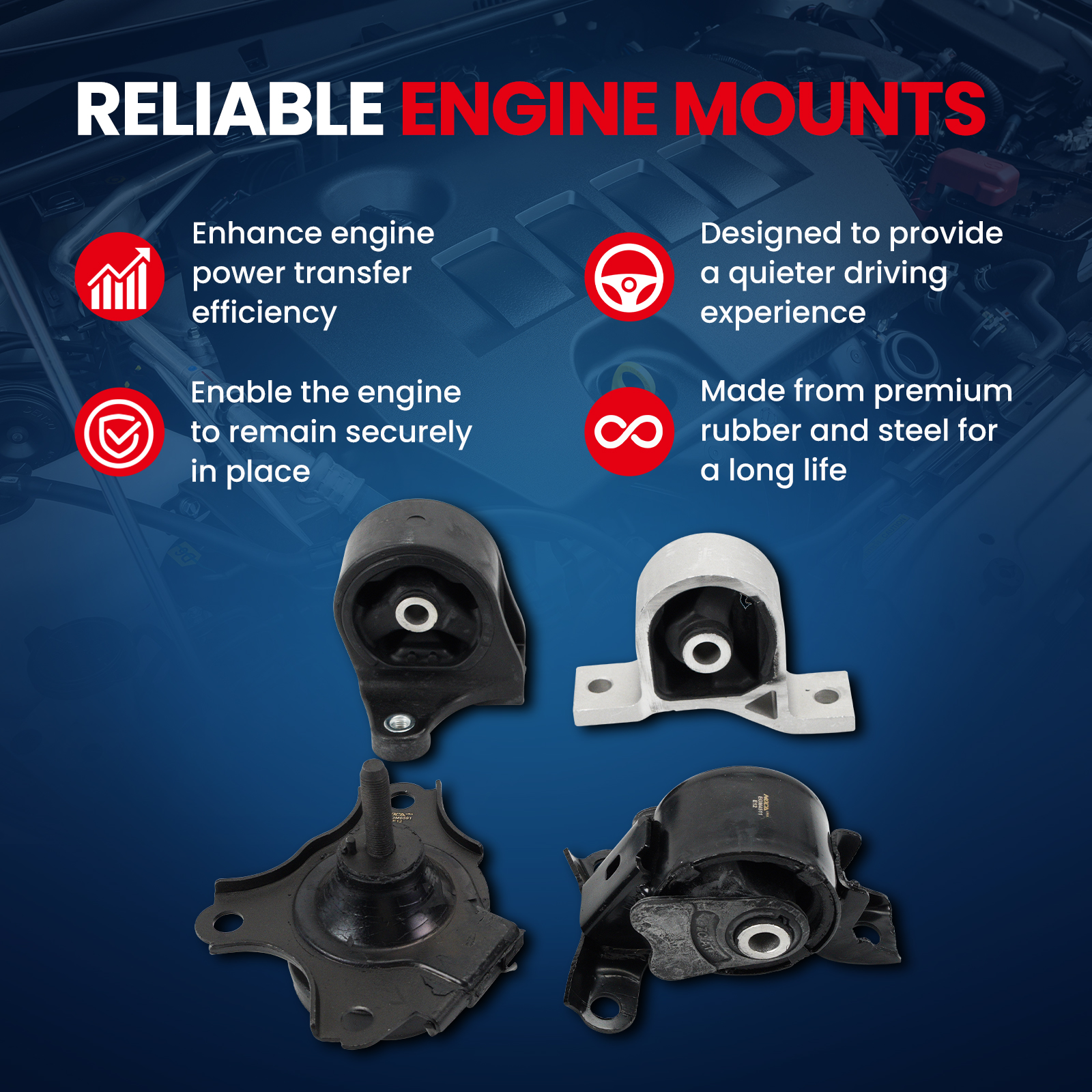 MOCA AUTOPARTS Engine Motor and Transmission Mount Kit Fit for 2001-2005 Acura EL 1.7L & 2001-2005 Honda Civic 1.7L