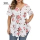 thumbnail image 1 of Camisa de mujer Camiseta de manga corta con estampado floral Blusa con cuello en V, Blanco, 3XL Vogacara AP002466-14, 1 of 4