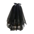 thumbnail image 2 of Velo de encaje negro, velo de malla simple para mujer, velo de novia para vestido de despedida de soltera con decoración de lazo con clip, 2 of 9
