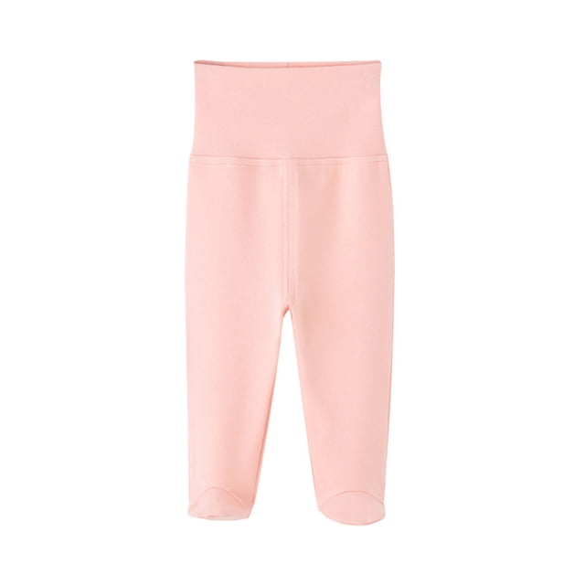 Odeerbi 3-12 Meses Niños Niñas Algodón Footie Pijama Pantalones de Cintura Alta Sleepwear Bottoms Cómodo Color Sólido Sleepwear Casual Pantalones