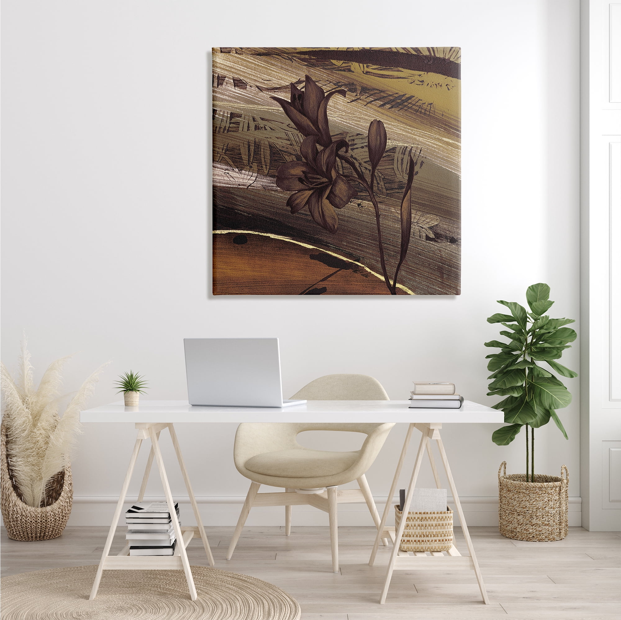 Stupell Industries Rustic Lilies Abstract Muddy Brown Earth Tones , 36 x 36, Designed by Anne Brochard