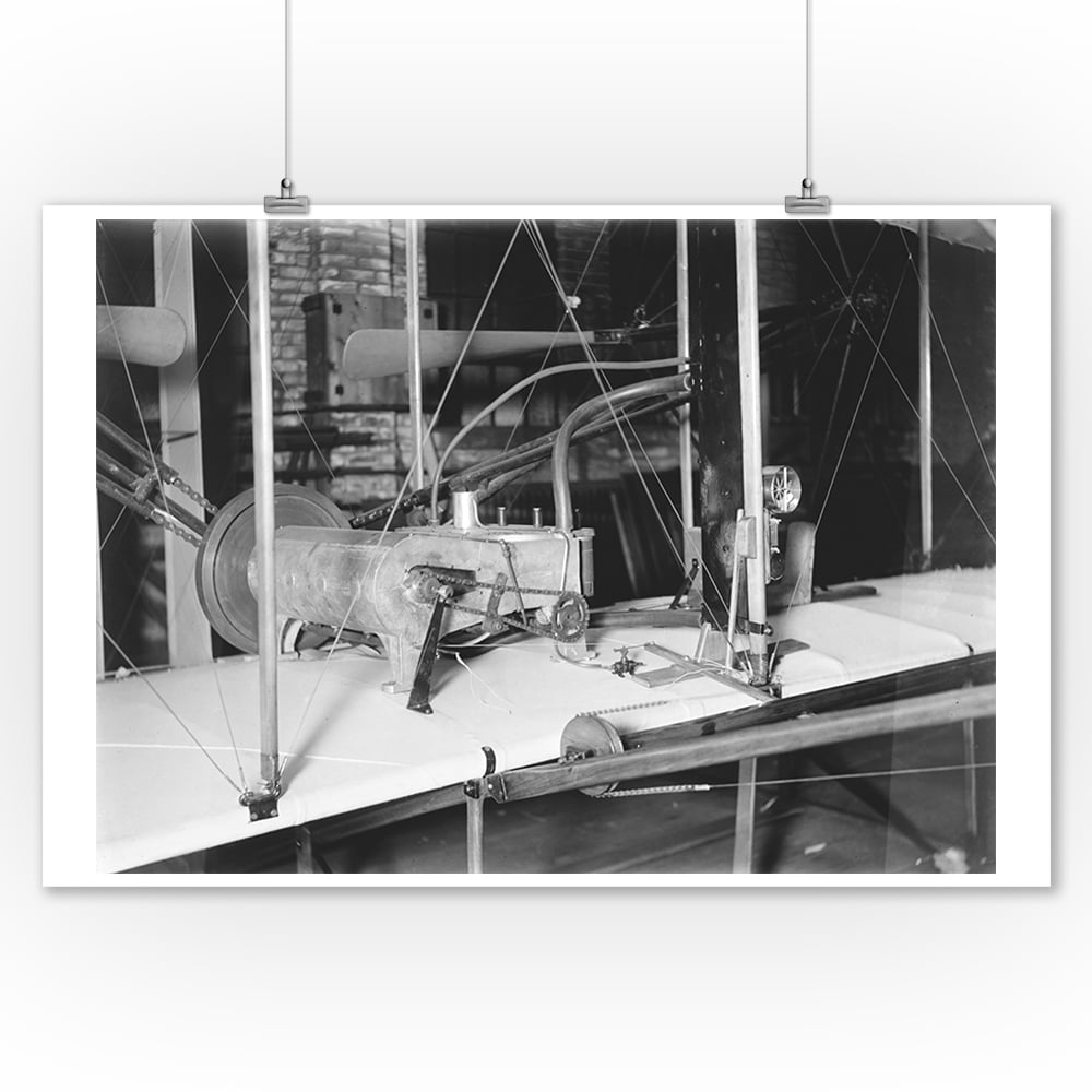 1903 Plane Motor from Wright Brothers' Shop Photograph (9x12 Art Print