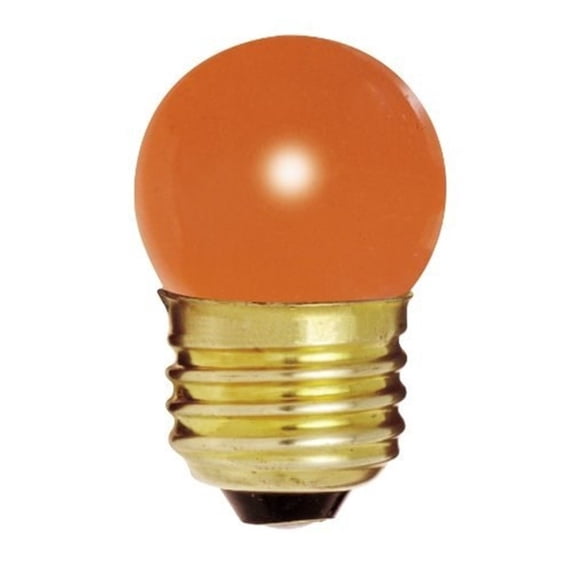 Satco S3610 - 7.5 watt S11 Incandescent; Ceramic Orange; 2500 average rated hours; Medium base; 120 volts
