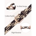 thumbnail image 4 of Maikun Belts for Women Elastic Braided Woven Belts Golden Buckle 2pc Black Coffee & Khaki Women Belt for Casual, 4 of 7
