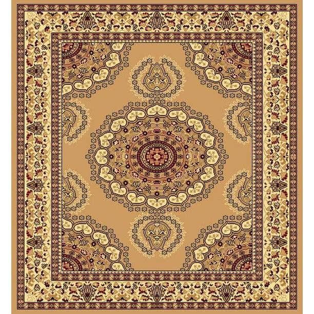 Rima Traditional Oriental Floral 5x8 5x7 Rug 890 Beige Walmart Com Walmart Com