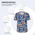 thumbnail image 3 of Hirioo Cute Popcorn for Men's Baseball T-shirt Shirts Short Sleeve Casual Summer Button Stretch T Shirts,Size S-4XL-3X-Large, 3 of 7