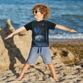 thumbnail image 3 of FORMRS Boys Rash Guard with Short Sleeves UPF 50+ Swim Shirts Sizes 3-12T, Window Earth, 3 of 6