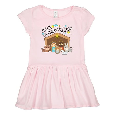 

Inktastic Jesus is the Reason for the Season Christmas Nativity Gift Toddler Girl Dress