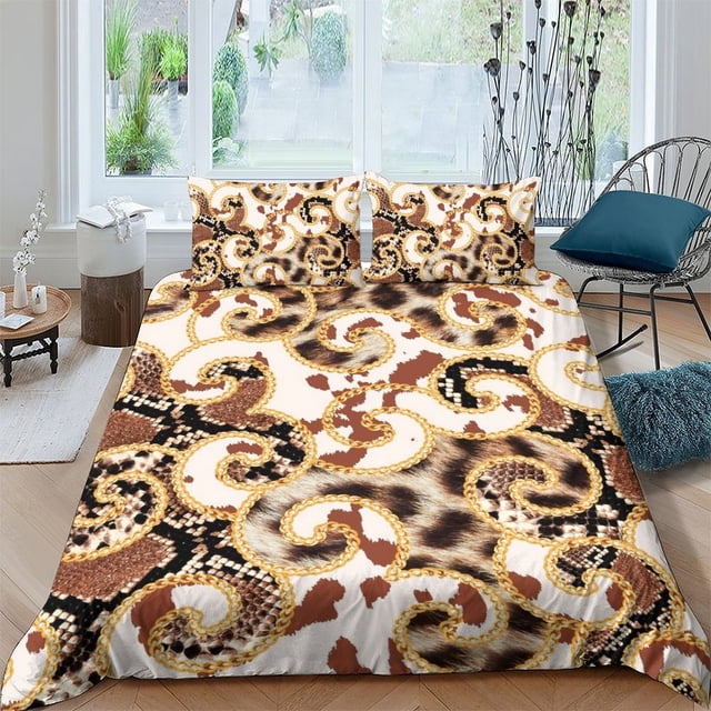 2/3pcs Home Bedclothes 3D Luxury Pattern Printed Comforter Cover Set Bedspreads for Adult,Twin (68"x86")