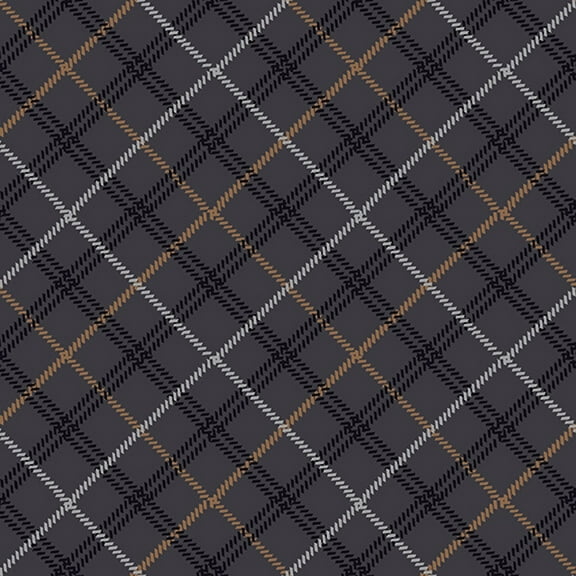 Studio E Spooky Night Damask Stripe Black Cotton Fabric by The Yard