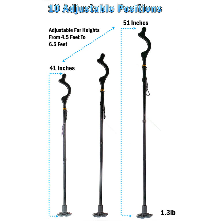 Walking Cane for Men and Walking Canes for Women Special Balancing - Cane  Walking Stick Have 10 Adjustable Heights - self Standing Folding Cane,  Portable Collapsible Cane, Comfortable and Lightweight 