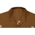 thumbnail image 5 of HAPPY BAY Men's Beach Summer Button Down Short Sleeve Untucked Solid Shirt With Pocket Oxford Casual Shirts for Men L Brown_W852, 5 of 7