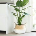 thumbnail image 4 of Plant Basket,Foldable Rattan Straw Basket Flower Pot Hanging Wicker Storage Basket Garden Accessories, 4 of 6