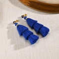 thumbnail image 3 of HIJONES Women's Zircon Diamond Tassel Huggie Earrings Personalized Studs Jewelry for Anniversary Birthday Christmas Blue, 3 of 5