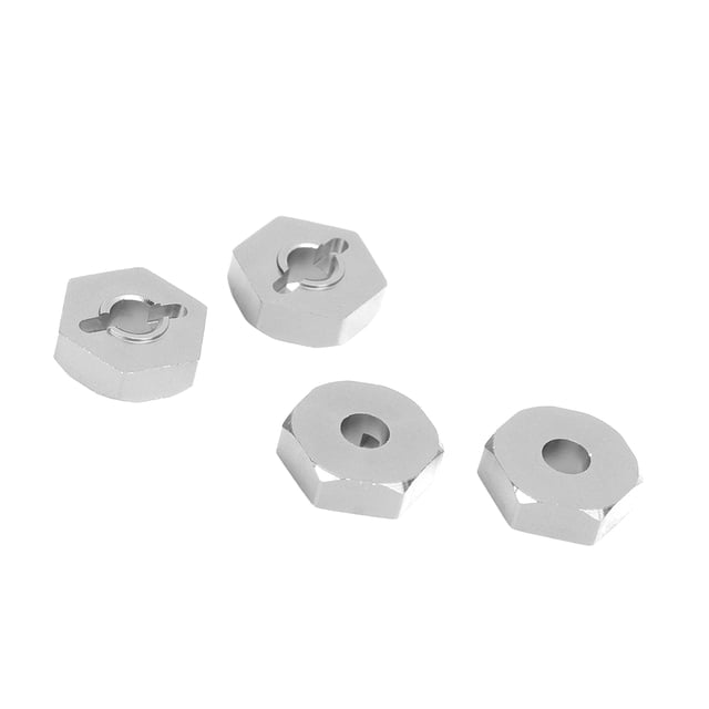Adaptadores De Bujes De Rueda Hexagonales De Aleación De Aluminio, 4 Uds., 12mm, Con Pasadores De Eje Para Piezas De Coche 1/16 RC