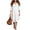 White, variant on Women's V Neck 3/4 Sleeve Loose Swing Mini Dress, Solid Ruffle Hem Casual Summer Vacation Tunic Dress Light Blue XL(XL)