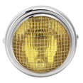 thumbnail image 1 of Faro de parrilla para motocicleta de 7 pulgadas, 55W, Estilo Vintage, luz alta/baja, lámpara de cabeza halógena, carcasa electrochapada, vidrio amarillo Jadeshay  A, 1 of 9