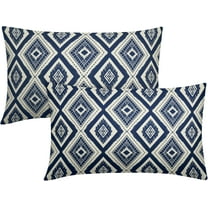 Navy Blue Boho Lumbar Pillow Covers 12x20 Inch Set of 2, Bohemian Geometric Pattern Modern Abstract Decorative Throw Pillow Cases Cushion Covers Summer Decoration Gift Farmhouse Sofa Couch Bed Decor