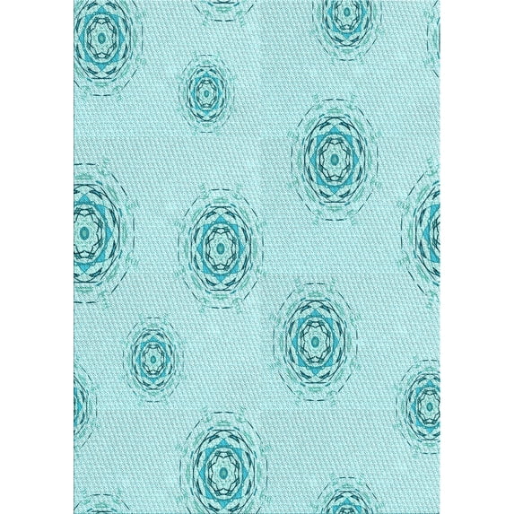 Ahgly Company Machine Washable Indoor Rectangle Transitional Electric Blue Area Rugs, 5' x 7'