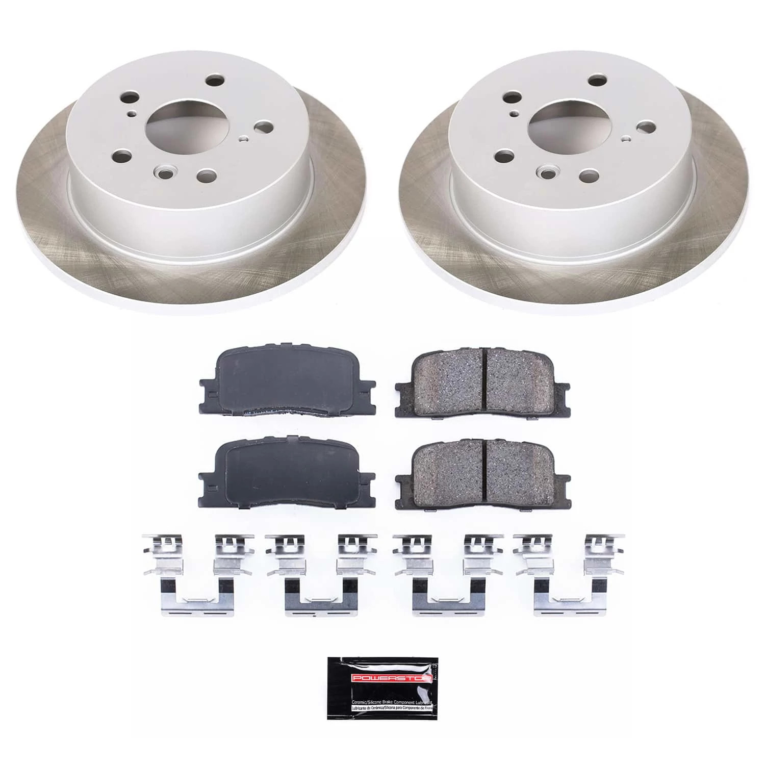 PowerStop Rear Semi-Coated Rotor and Low-Dust Ceramic Brake Pad Kit SC2418