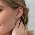 thumbnail image 2 of Gem Stone King 925 Sterling Silver Green Simulated Emerald Stud Earrings for Women Men (3.30 Cttw, Round 8MM), 2 of 3