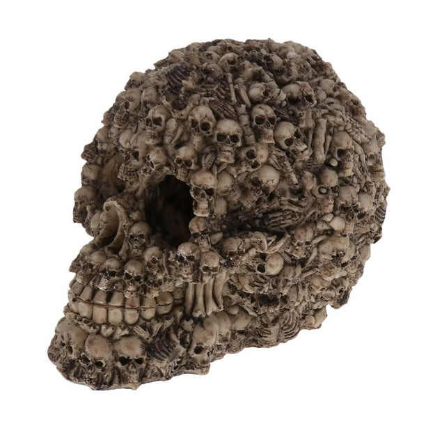 Cráneo de resina escondite cueva terrario acuario decoración para interiores y pequeños 1