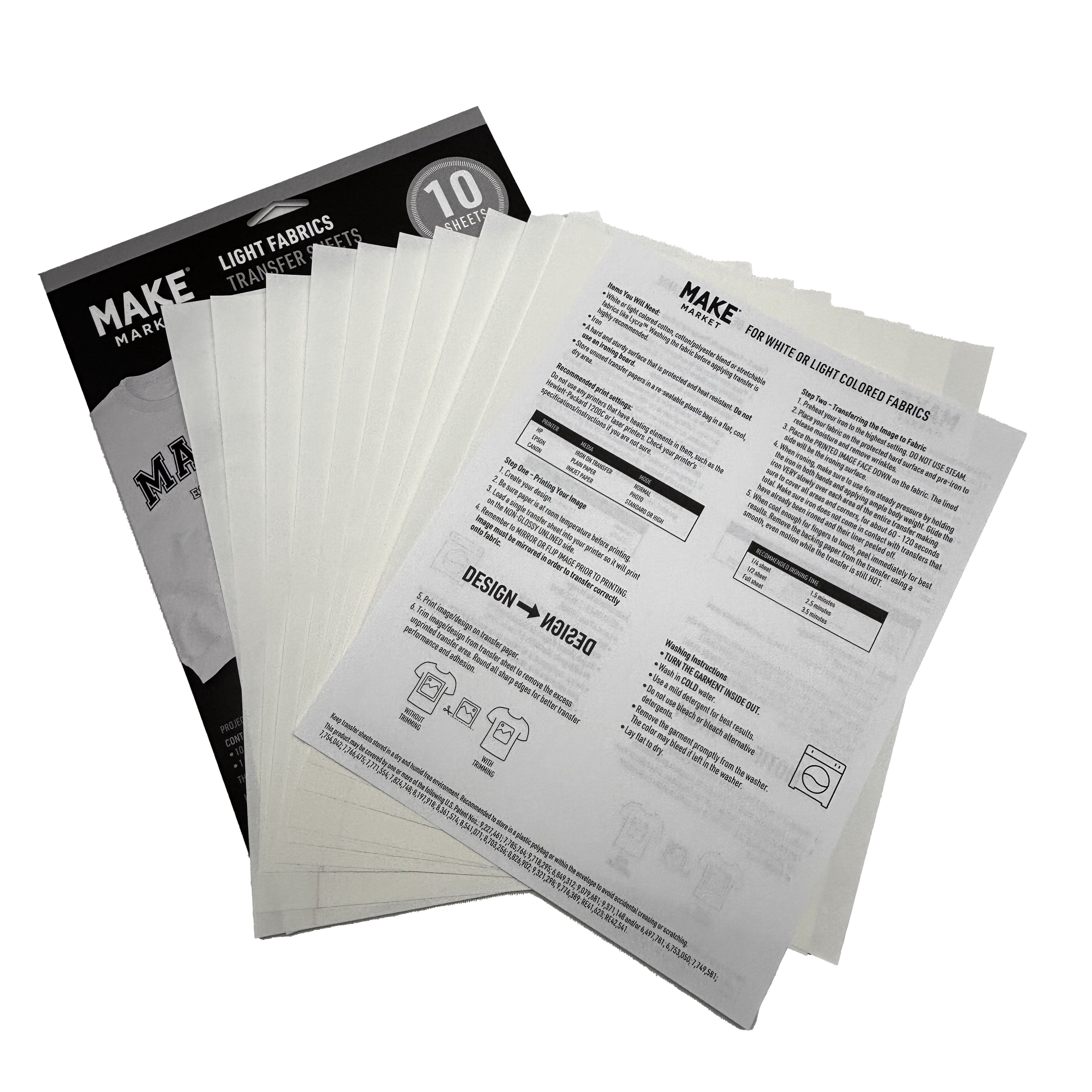 Make Market Light Fabric Transfer Sheets, 8.5" x 11" (10ct.) , 6 Pack