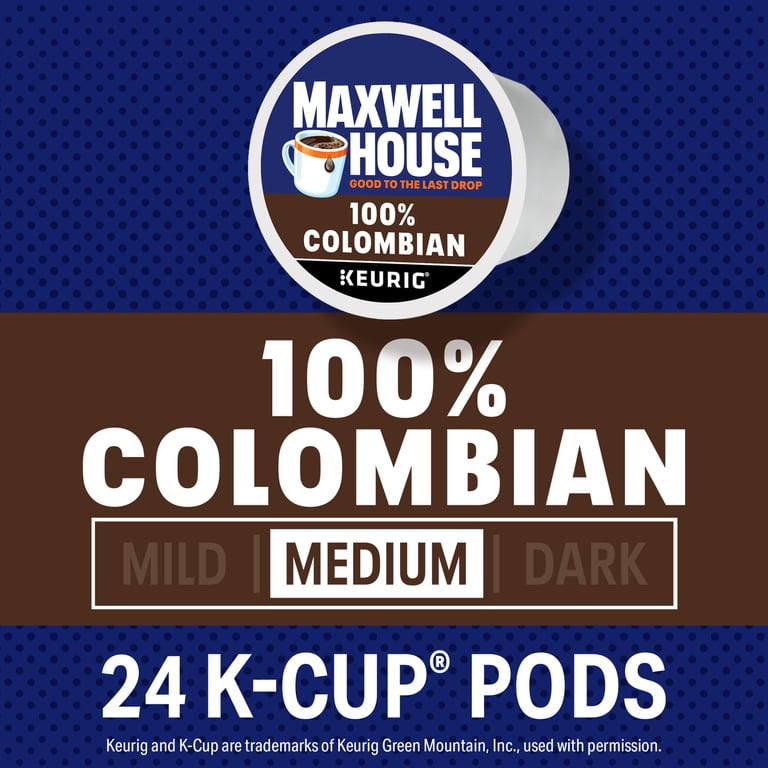 Maxwell House 100% Colombian Medium Roast K-Cup Coffee Pods, 24 ct Box